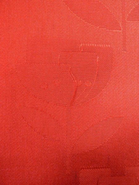 画像4: O0207X 半幅帯 女性用着物 シルク(正絹)   赤色 花 【中古】 【USED】 【リサイクル】 ★★☆☆☆ (4)