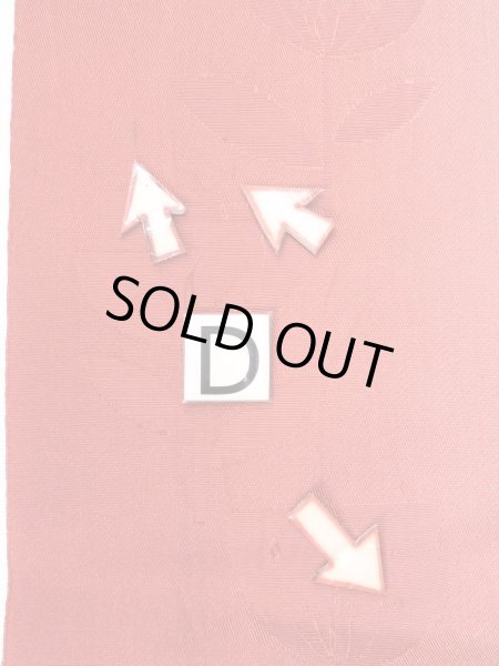 画像14: O0207X 半幅帯 女性用着物 シルク（正絹）   赤色 花 【中古】 【USED】 【リサイクル】 ★★☆☆☆ (14)