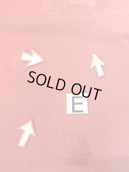 画像15: O0207X 半幅帯 女性用着物 シルク（正絹）   赤色 花 【中古】 【USED】 【リサイクル】 ★★☆☆☆ (15)