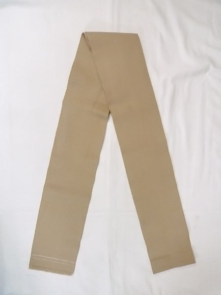 画像1: O0207Y 半幅帯 女性用着物 ウール  灰色がかった ベージュ 縞 【中古】 【USED】 【リサイクル】 ★★★☆☆ (1)