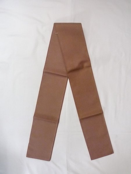 画像1: O0207Z 半幅帯 女性用着物 シルク（正絹）   茶色  【中古】 【USED】 【リサイクル】 ★★★★☆ (1)