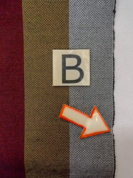 画像11: O0208C 半幅帯 女性用着物 シルク（正絹）   マルチカラー 縞 【中古】 【USED】 【リサイクル】 ★★★☆☆ (11)