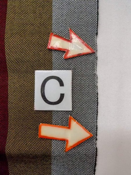 画像12: O0208C 半幅帯 女性用着物 シルク（正絹）   マルチカラー 縞 【中古】 【USED】 【リサイクル】 ★★★☆☆ (12)