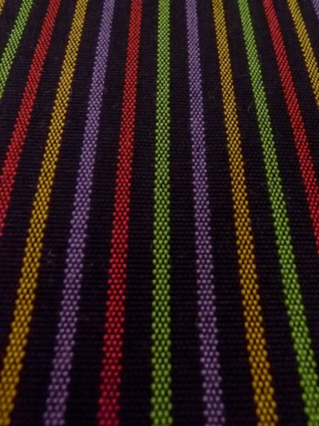 画像6: O0208E 半幅帯 女性用着物 ウール   マルチカラー 縞 【中古】 【USED】 【リサイクル】 ★★★☆☆ (6)