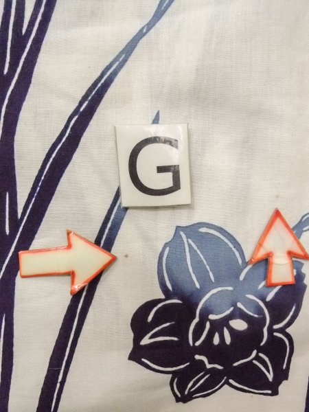 画像20: O0218B 女性用注染浴衣  綿 白, りんどう 【中古】【USED】【リサイクル】 ★★☆☆☆【O0218B】 (20)