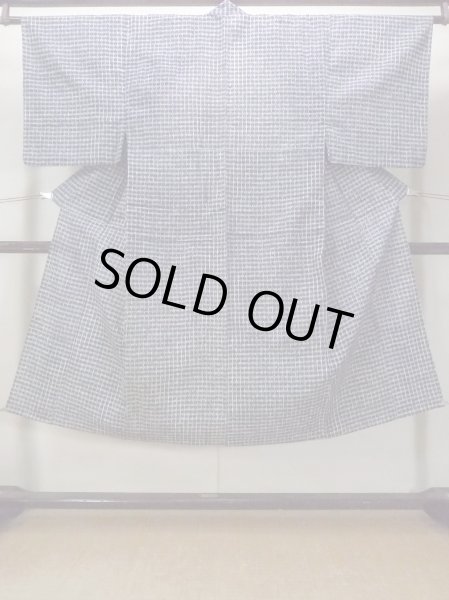 画像1: O0218C 男性用浴衣  綿 青み灰色, いげた 【中古】【USED】【リサイクル】 ★★☆☆☆【O0218C】 (1)