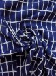 画像11: O0218D 女性用浴衣（日本製）  綿 深い藍, チェック柄 【中古】【USED】【リサイクル】 ★★☆☆☆【O0218D】 (11)