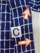 画像16: O0218D 女性用浴衣（日本製）  綿 深い藍, チェック柄 【中古】【USED】【リサイクル】 ★★☆☆☆【O0218D】 (16)