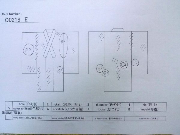 画像13: O0218E 女性用浴衣(日本製)  綿 白, 花 【中古】【USED】【リサイクル】 ★★☆☆☆【O0218E】 (13)