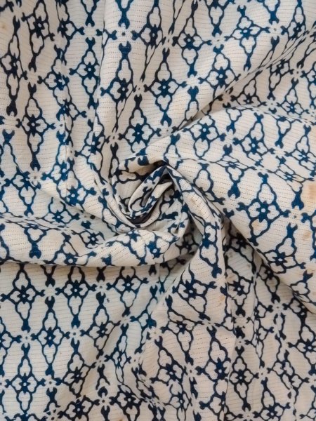 画像12: O0218F 男性用浴衣  綿 白, 花菱 【中古】【USED】【リサイクル】 ★☆☆☆☆【O0218F】 (12)