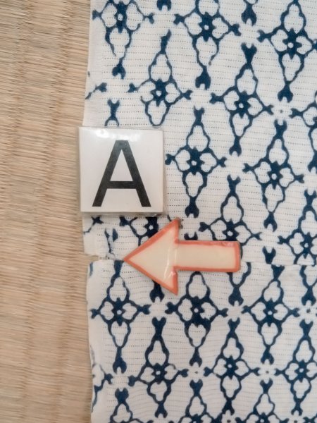 画像14: O0218F 男性用浴衣  綿 白, 花菱 【中古】【USED】【リサイクル】 ★☆☆☆☆【O0218F】 (14)