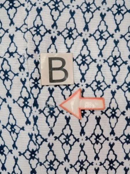 画像15: O0218F 男性用浴衣  綿 白, 花菱 【中古】【USED】【リサイクル】 ★☆☆☆☆【O0218F】 (15)