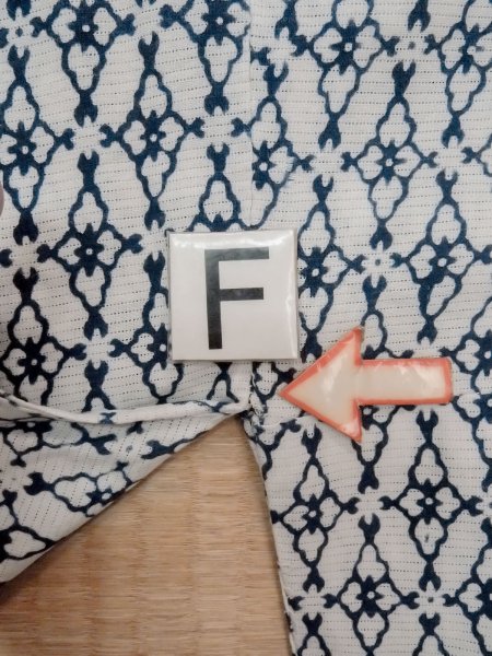 画像19: O0218F 男性用浴衣  綿 白, 花菱 【中古】【USED】【リサイクル】 ★☆☆☆☆【O0218F】 (19)