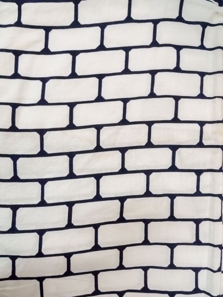 画像3: O0218H 女性用浴衣（日本製）  綿 白, 幾何学模様 【中古】【USED】【リサイクル】 ★☆☆☆☆【O0218H】 (3)