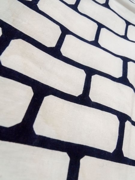 画像9: O0218H 女性用浴衣（日本製）  綿 白, 幾何学模様 【中古】【USED】【リサイクル】 ★☆☆☆☆【O0218H】 (9)