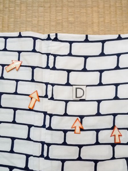 画像17: O0218H 女性用浴衣（日本製）  綿 白, 幾何学模様 【中古】【USED】【リサイクル】 ★☆☆☆☆【O0218H】 (17)