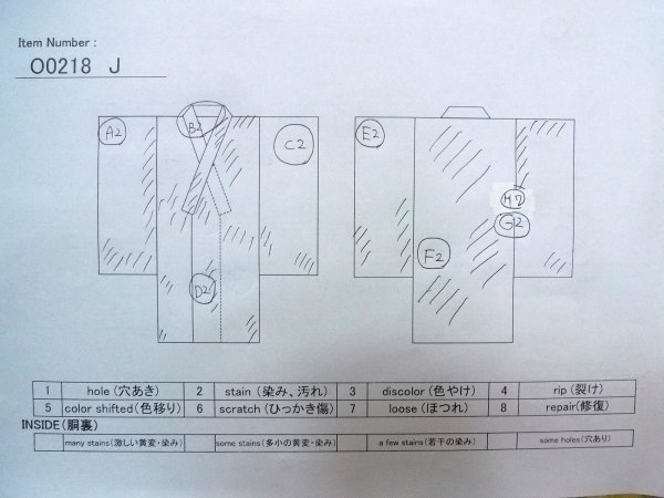 画像11: O0218J 女性用浴衣（日本製）  綿 白, 花 【中古】【USED】【リサイクル】 ★★☆☆☆【O0218J】 (11)