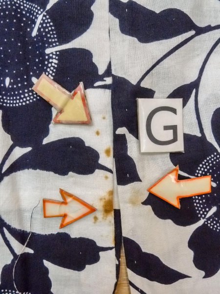 画像18: O0218J 女性用浴衣（日本製）  綿 白, 花 【中古】【USED】【リサイクル】 ★★☆☆☆【O0218J】 (18)