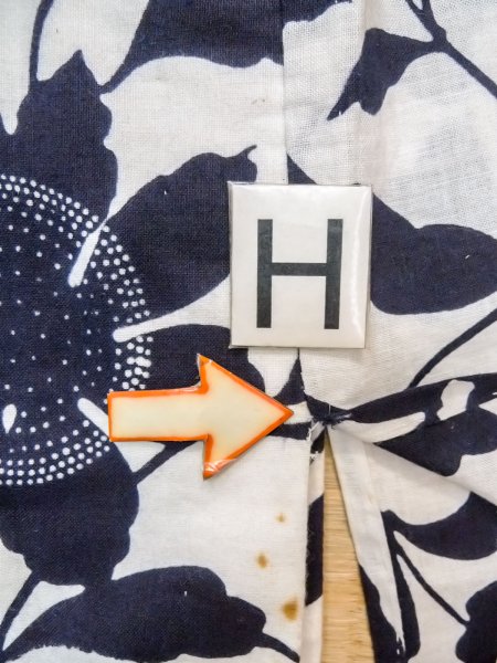 画像19: O0218J 女性用浴衣（日本製）  綿 白, 花 【中古】【USED】【リサイクル】 ★★☆☆☆【O0218J】 (19)