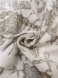 画像11: O0218M 女性用浴衣（日本製）  綿 薄いベージュ, ぼたん 【中古】【USED】【リサイクル】 ★★☆☆☆【O0218M】 (11)