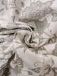 画像12: O0218M 女性用浴衣（日本製）  綿 薄いベージュ, ぼたん 【中古】【USED】【リサイクル】 ★★☆☆☆【O0218M】 (12)