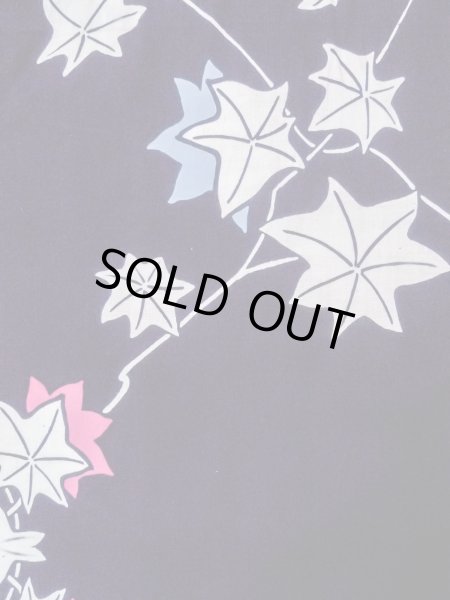 画像4: O0218O 女性用浴衣（日本製）  綿 藍, もみじ 【中古】【USED】【リサイクル】 ★★☆☆☆【O0218O】 (4)