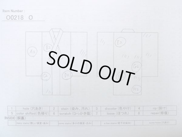 画像12: O0218O 女性用浴衣（日本製）  綿 藍, もみじ 【中古】【USED】【リサイクル】 ★★☆☆☆【O0218O】 (12)