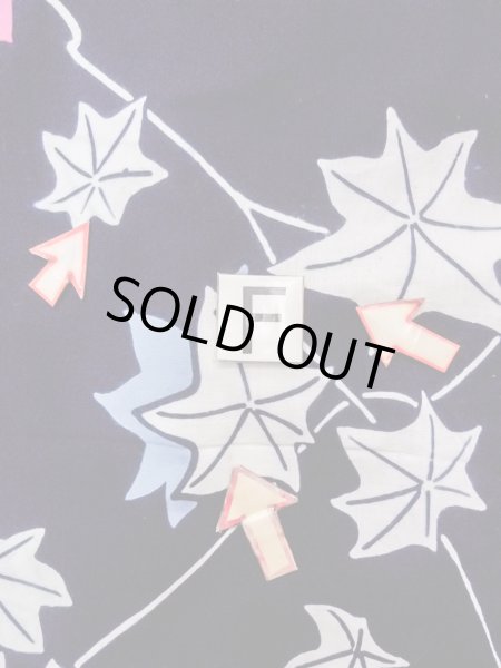 画像18: O0218O 女性用浴衣（日本製）  綿 藍, もみじ 【中古】【USED】【リサイクル】 ★★☆☆☆【O0218O】 (18)