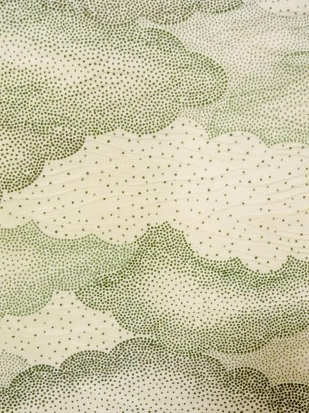 画像5: O0218P 女性用小紋  シルク（正絹） アイボリー, 雲 【中古】【USED】【リサイクル】 ★★★☆☆【O0218P】 (5)