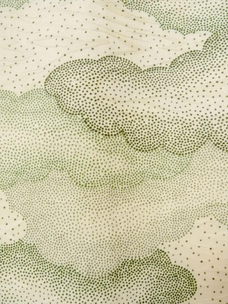 画像6: O0218P 女性用小紋  シルク（正絹） アイボリー, 雲 【中古】【USED】【リサイクル】 ★★★☆☆【O0218P】 (6)