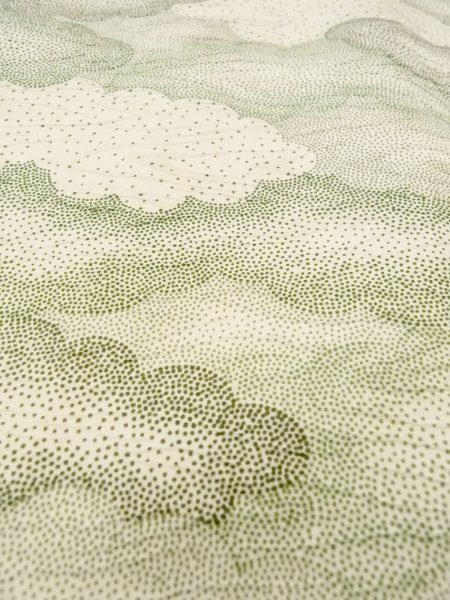 画像9: O0218P 女性用小紋  シルク（正絹） アイボリー, 雲 【中古】【USED】【リサイクル】 ★★★☆☆【O0218P】 (9)