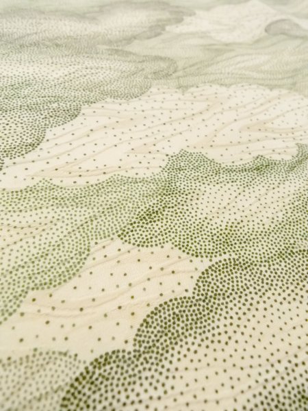 画像10: O0218P 女性用小紋  シルク（正絹） アイボリー, 雲 【中古】【USED】【リサイクル】 ★★★☆☆【O0218P】 (10)