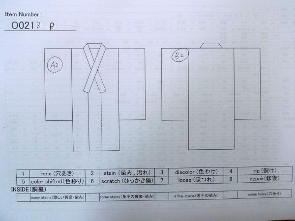 画像13: O0218P 女性用小紋  シルク（正絹） アイボリー, 雲 【中古】【USED】【リサイクル】 ★★★☆☆【O0218P】 (13)