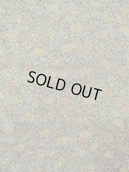 画像3: O0218Q 女性用小紋  シルク（正絹） 深いオリーブ, 菊 【中古】【USED】【リサイクル】 ★★★☆☆【O0218Q】 (3)