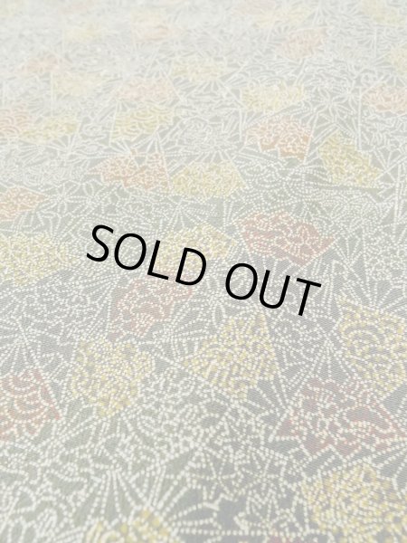 画像8: O0218Q 女性用小紋  シルク（正絹） 深いオリーブ, 菊 【中古】【USED】【リサイクル】 ★★★☆☆【O0218Q】 (8)