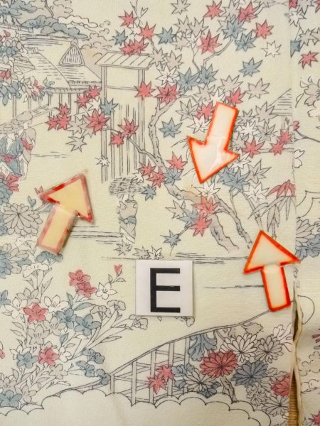 画像18: O0218R 女性用小紋  シルク（正絹） 灰色がかった水色, 桜 【中古】【USED】【リサイクル】 ★★☆☆☆【O0218R】 (18)