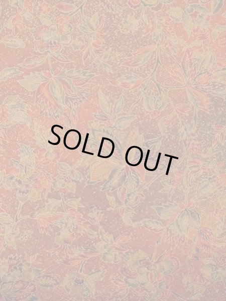 画像4: O0218S 女性用小紋  シルク（正絹） 赤み茶色, 唐花 【中古】【USED】【リサイクル】 ★★★★☆【O0218S】 (4)