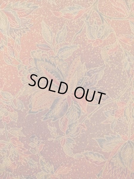 画像5: O0218S 女性用小紋  シルク（正絹） 赤み茶色, 唐花 【中古】【USED】【リサイクル】 ★★★★☆【O0218S】 (5)