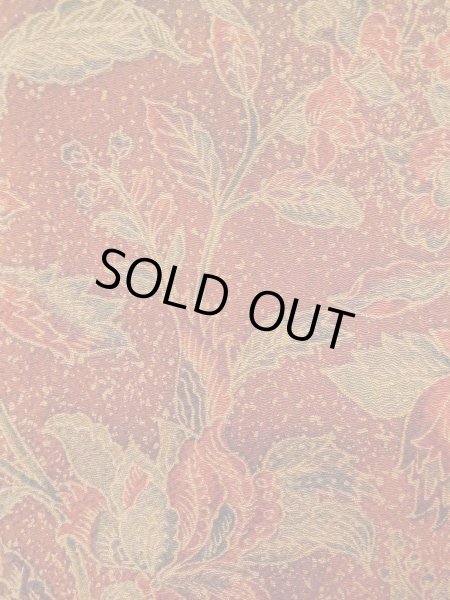 画像6: O0218S 女性用小紋  シルク（正絹） 赤み茶色, 唐花 【中古】【USED】【リサイクル】 ★★★★☆【O0218S】 (6)