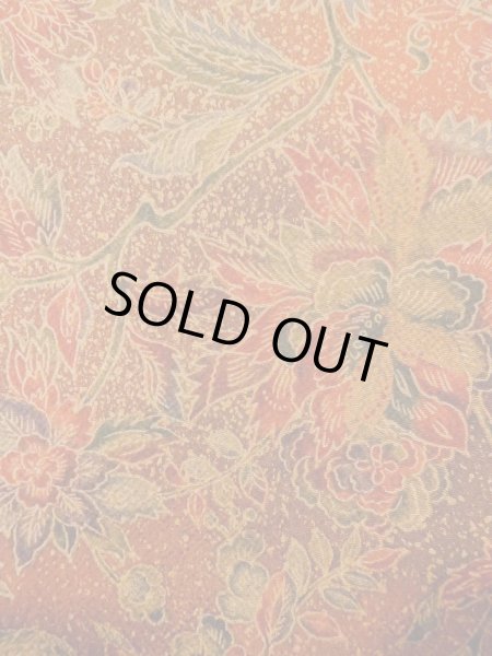 画像7: O0218S 女性用小紋  シルク（正絹） 赤み茶色, 唐花 【中古】【USED】【リサイクル】 ★★★★☆【O0218S】 (7)