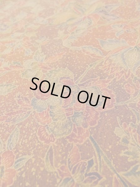 画像8: O0218S 女性用小紋  シルク（正絹） 赤み茶色, 唐花 【中古】【USED】【リサイクル】 ★★★★☆【O0218S】 (8)