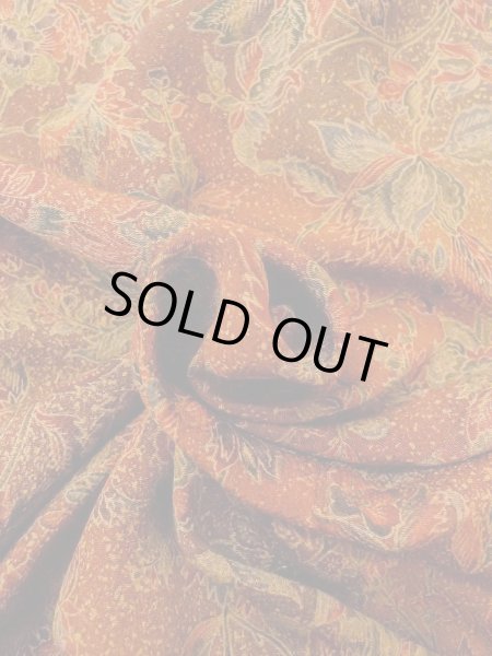 画像12: O0218S 女性用小紋  シルク（正絹） 赤み茶色, 唐花 【中古】【USED】【リサイクル】 ★★★★☆【O0218S】 (12)