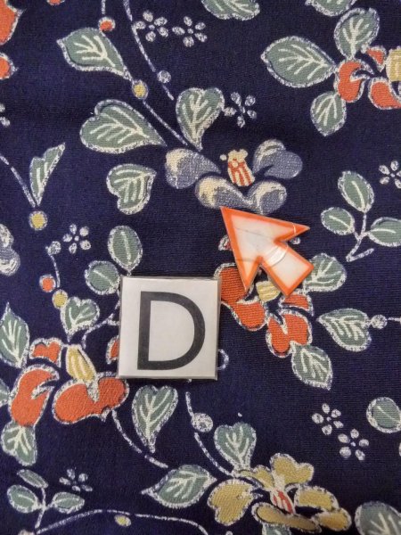 画像17: O0218T 女性用小紋  シルク（正絹） 藍, 花 【中古】【USED】【リサイクル】 ★★★☆☆【O0218T】 (17)