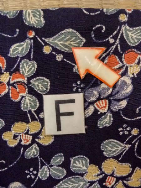 画像19: O0218T 女性用小紋  シルク（正絹） 藍, 花 【中古】【USED】【リサイクル】 ★★★☆☆【O0218T】 (19)