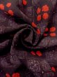 画像12: O0218U 女性用小紋  シルク（正絹） 茶色み黒, 花 【中古】【USED】【リサイクル】 ★★★★☆【O0218U】 (12)