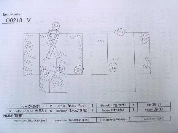 画像13: O0218V 女性用小紋  シルク（正絹） 光沢のあるオフ　ホワイト, 菊 【中古】【USED】【リサイクル】 ★☆☆☆☆【O0218V】 (13)