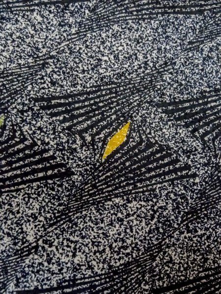 画像7: O0218Y 女性用小紋  シルク（正絹） 黒, 菱 【中古】【USED】【リサイクル】 ★★★★☆【O0218Y】 (7)