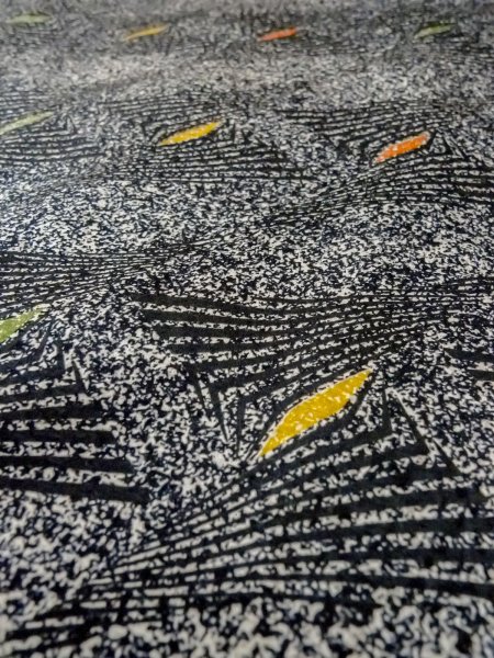 画像8: O0218Y 女性用小紋  シルク（正絹） 黒, 菱 【中古】【USED】【リサイクル】 ★★★★☆【O0218Y】 (8)