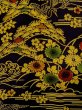 画像3: O0219B 女性用小紋  シルク（正絹） 深い紺, 花 【中古】【USED】【リサイクル】 ★★★☆☆【O0219B】 (3)