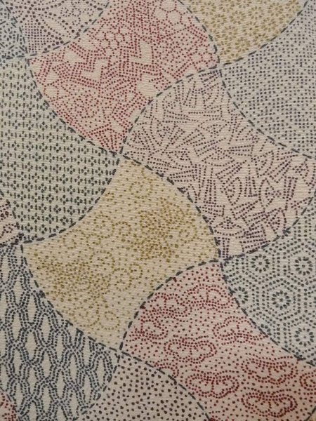 画像7: O0219D 女性用小紋  シルク（正絹） オフ　ホワイト, 菊 【中古】【USED】【リサイクル】 ★★★☆☆【O0219D】 (7)